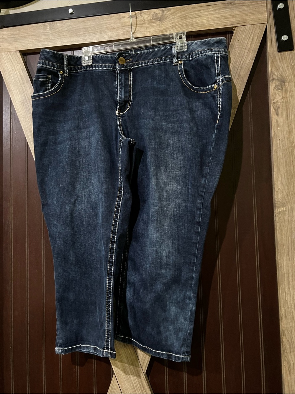 Dark Indigo Ankle Crop Women’s Jeans - Comfortable Stretch Fit- Capris